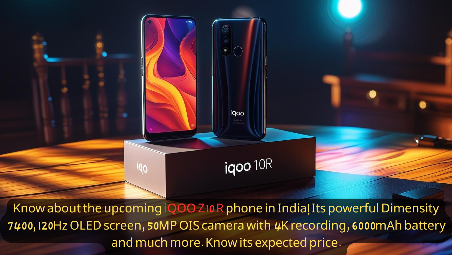 Know about the upcoming iQOO Z10 R phone in India! Its powerful Dimensity 7400, 120Hz OLED screen, 50MP OIS camera with 4K recording, 6000mAh battery and much more. Know its expected price.