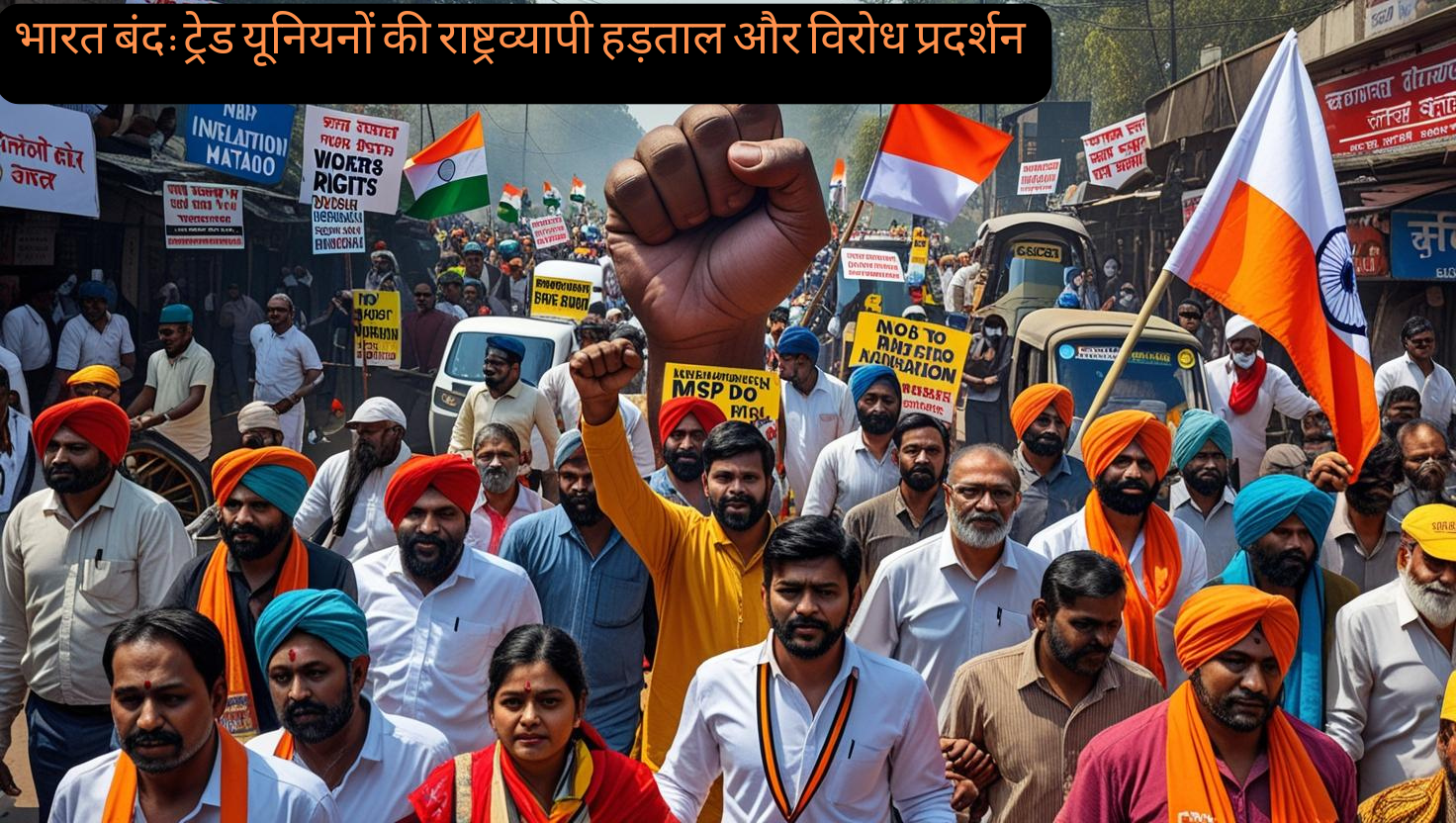 भारत बंद: ट्रेड यूनियनों की राष्ट्रव्यापी हड़ताल और विरोध प्रदर्शन